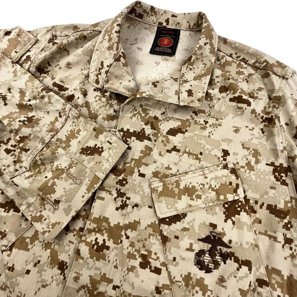 US Navy Marines Desert Digital Camo Button Shirt Military Readyone Industries M - Picture 1 of 16